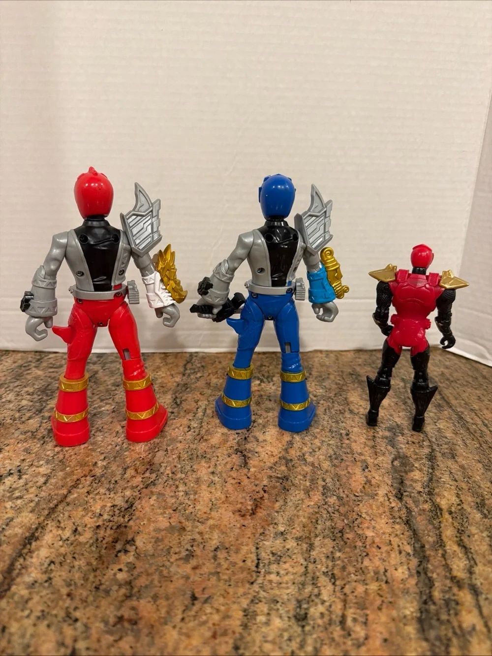 Power Rangers Battle Attackers Dino Fury Red Blue & Super Ninja Master Lot Of 3